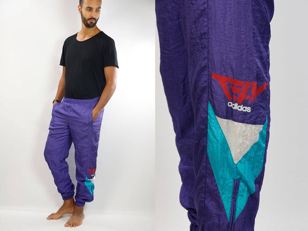 adidas purple track pants