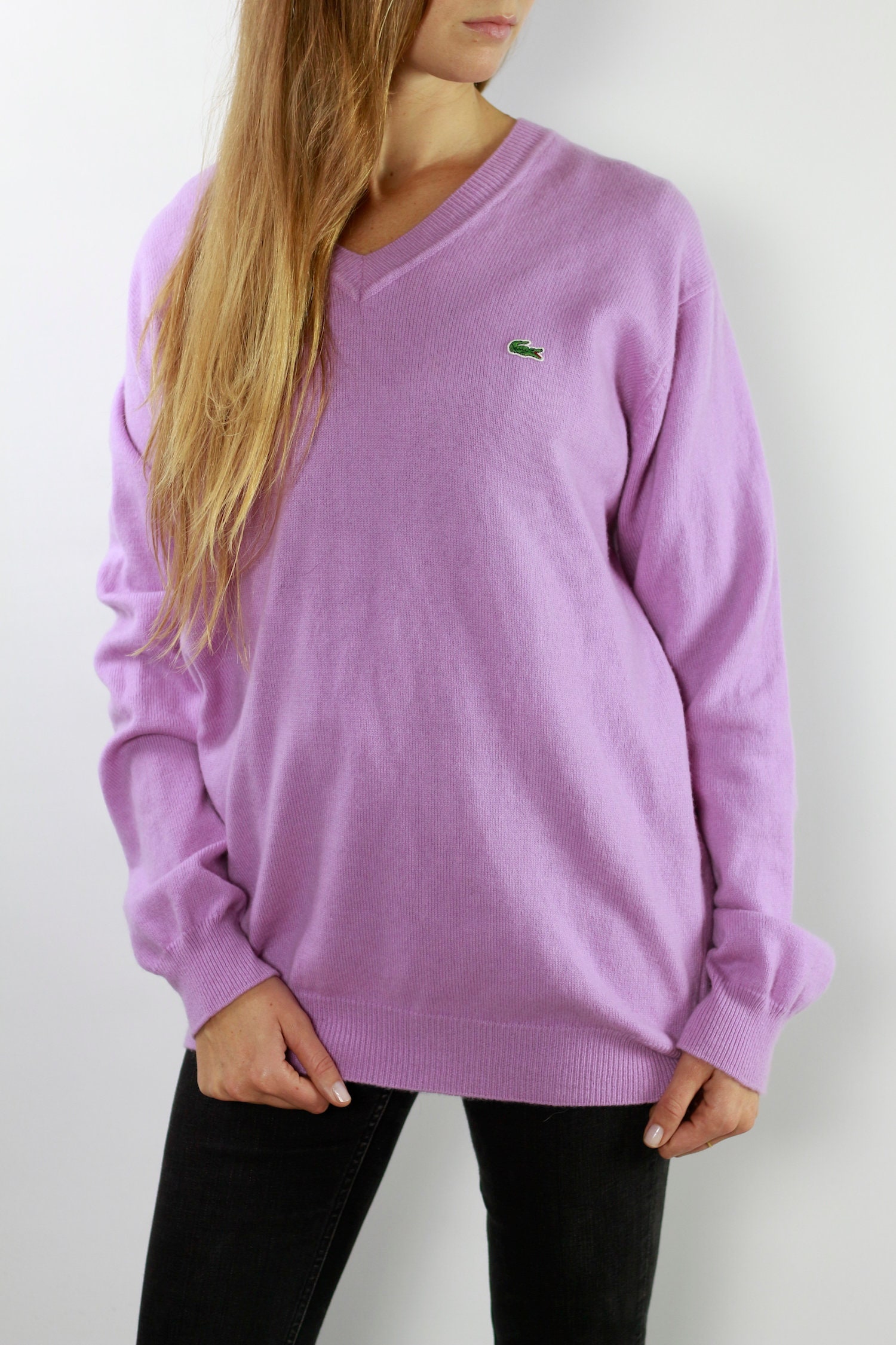 purple lacoste sweater