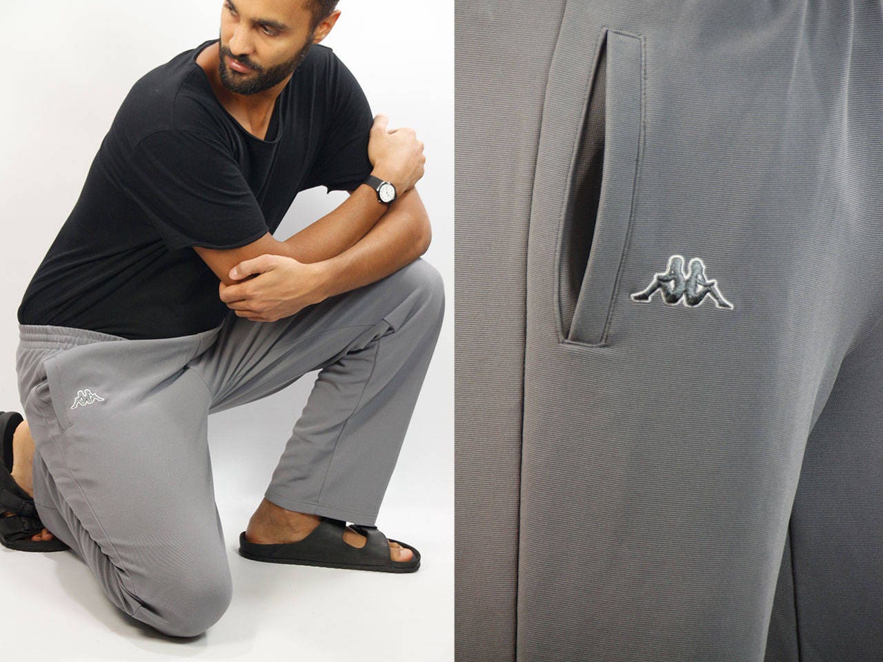 KAPPA Sweat Pants / Kappa Track Pants / Joggers Kappa / Vintage Kappa / Grey Track Pants / 90s