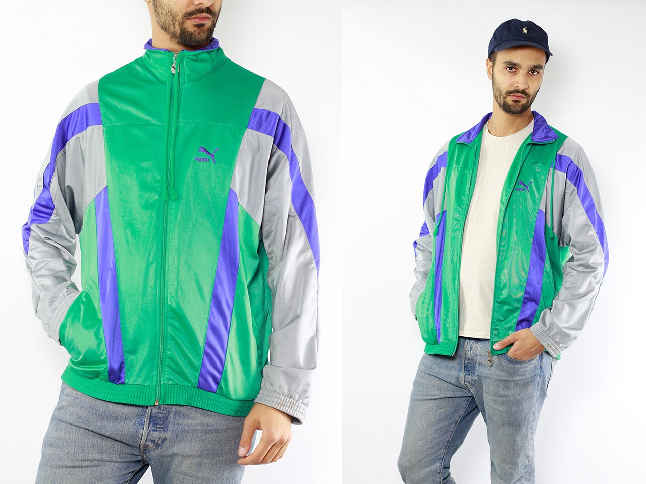puma windbreaker green