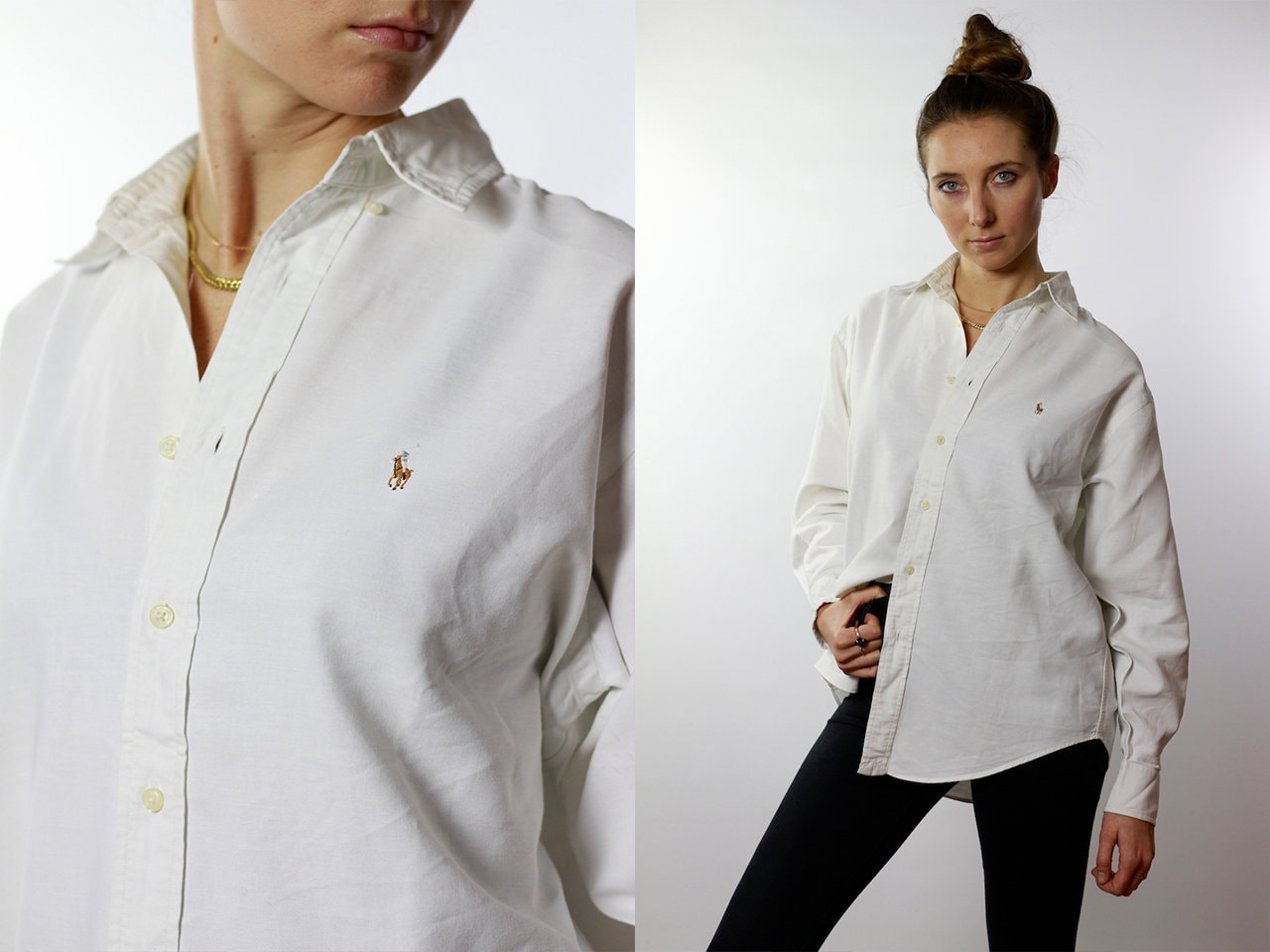 white button up oxford shirt