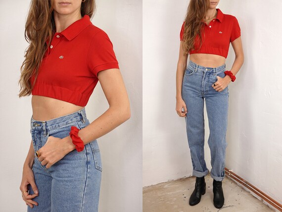 Crop Top Lacoste Scrunchie Top Lacoste Poloshirt L