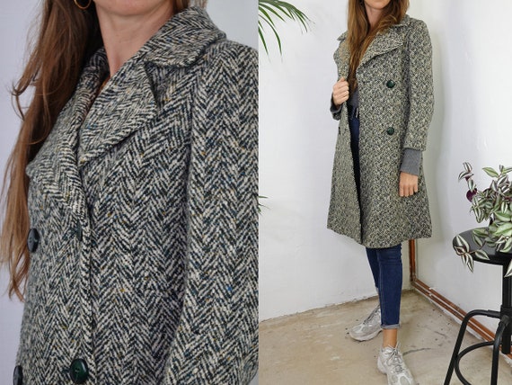 Vintage Coat Vintage Wool Coat Herringbone Vintage