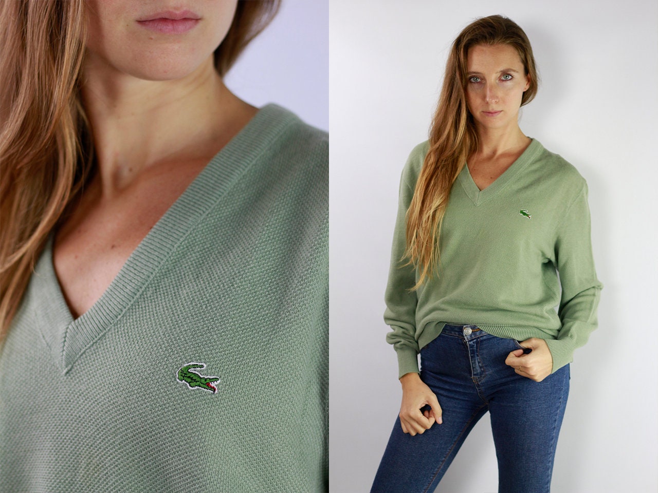 green lacoste jumper