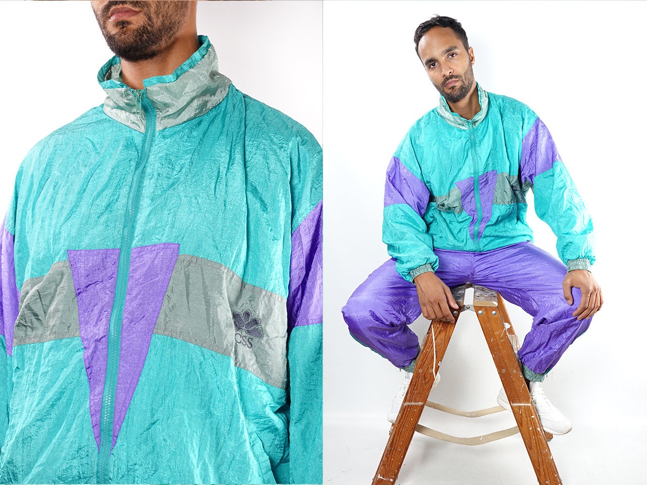 90s windbreaker tracksuit