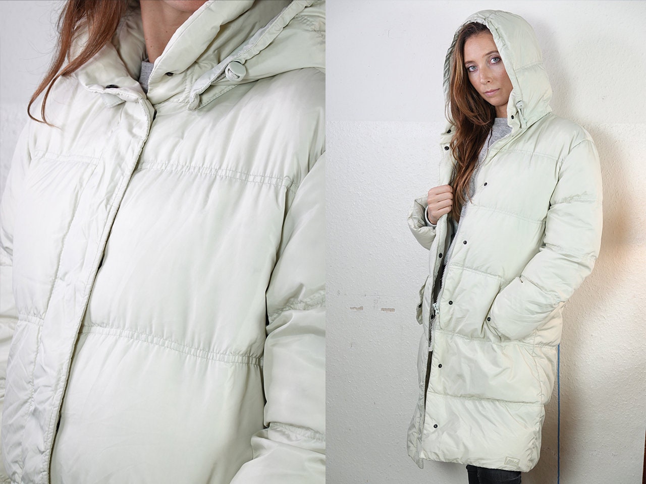 white fila puffer jacket