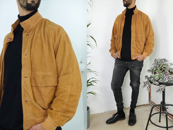 Vintage Suede Jacket 80s Vintage Suede Bomber Sued