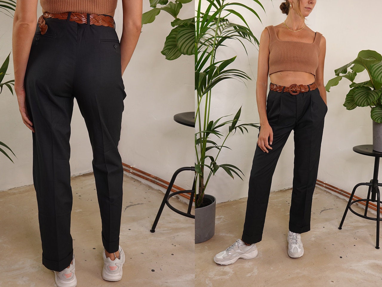 vintage high waisted pleated pants