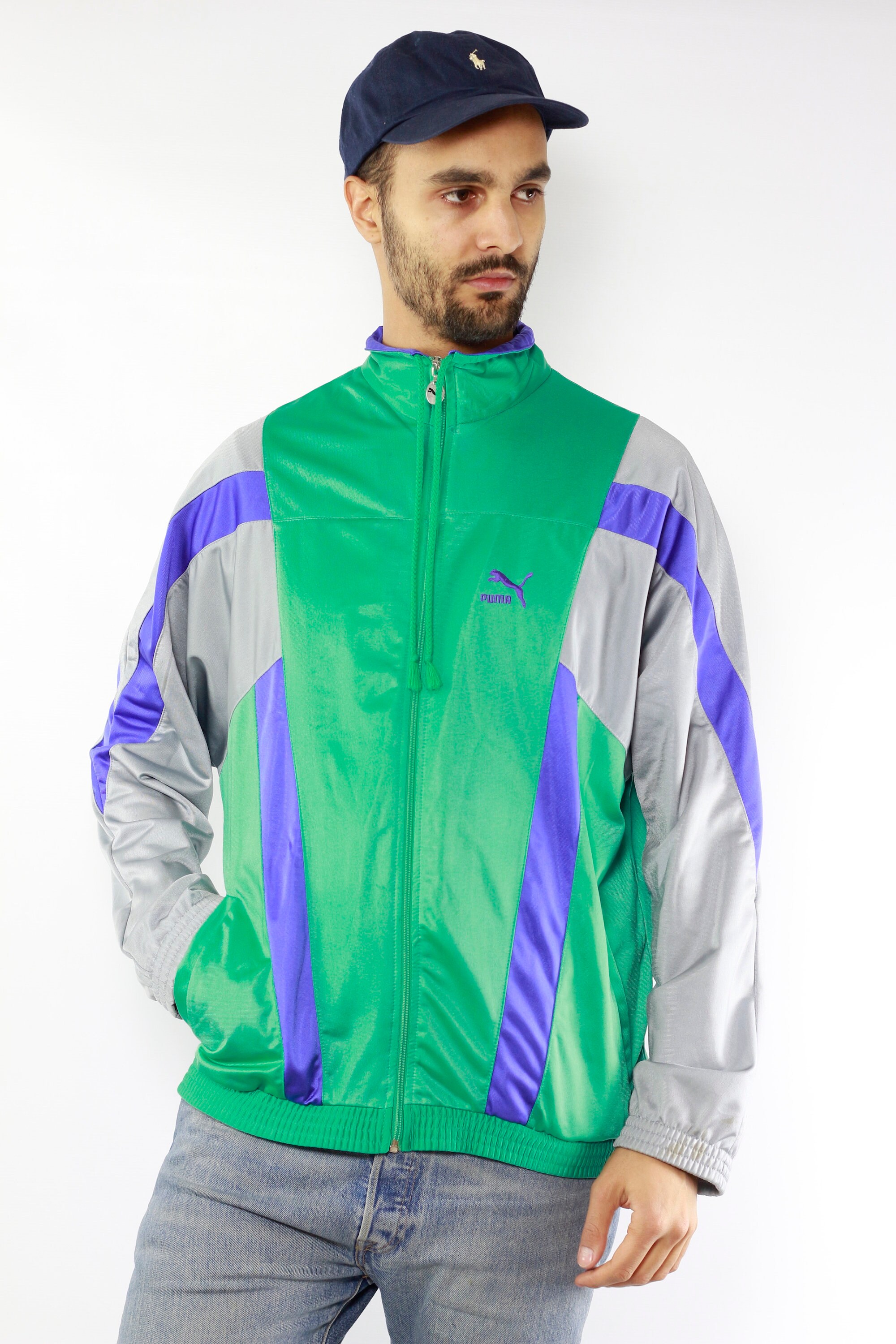 puma windbreaker green