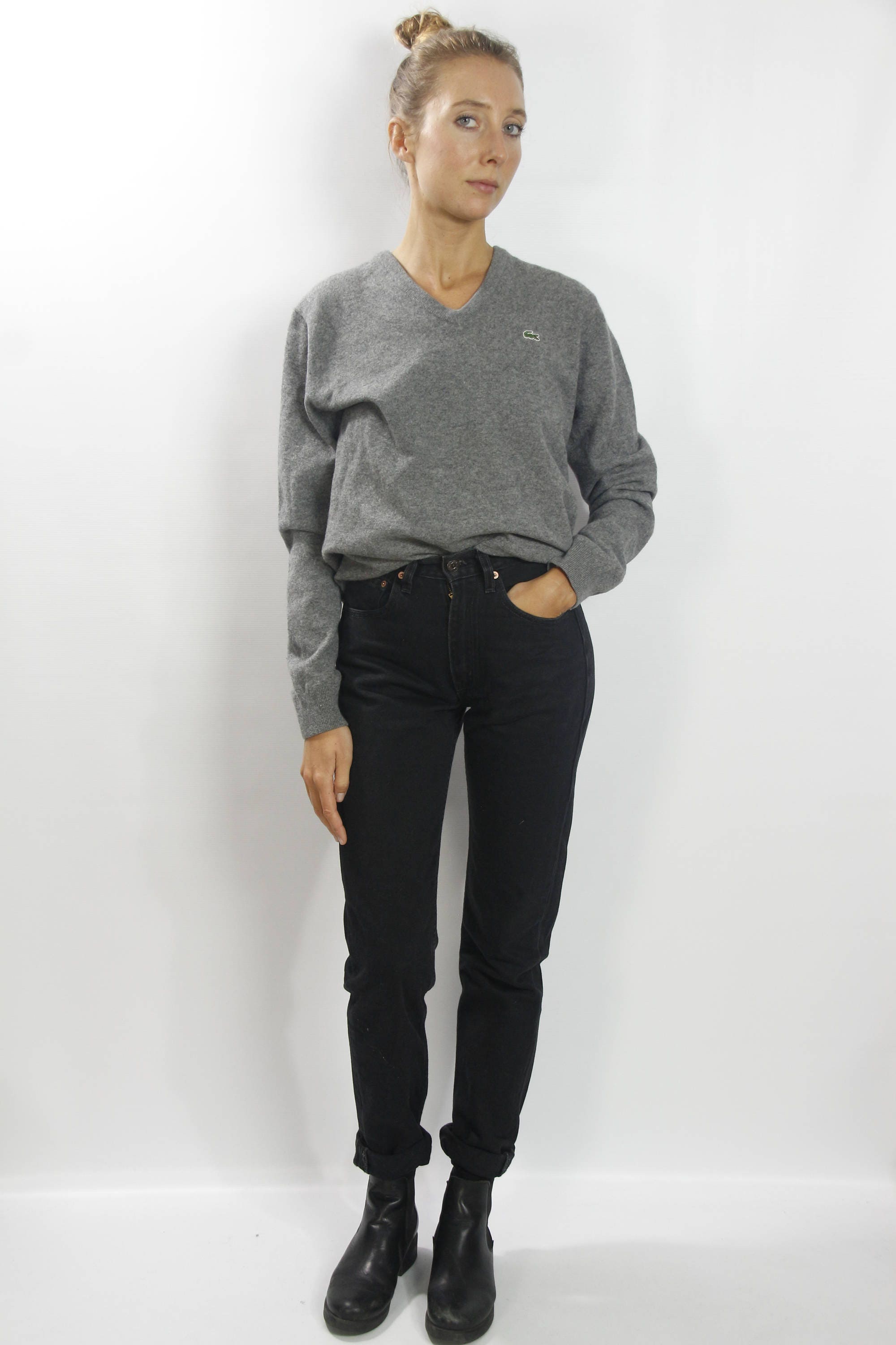 black high waisted vintage levi jeans