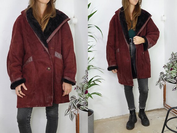 Shearling Jacket Sheepskin Red Sherpa Jacket Shear