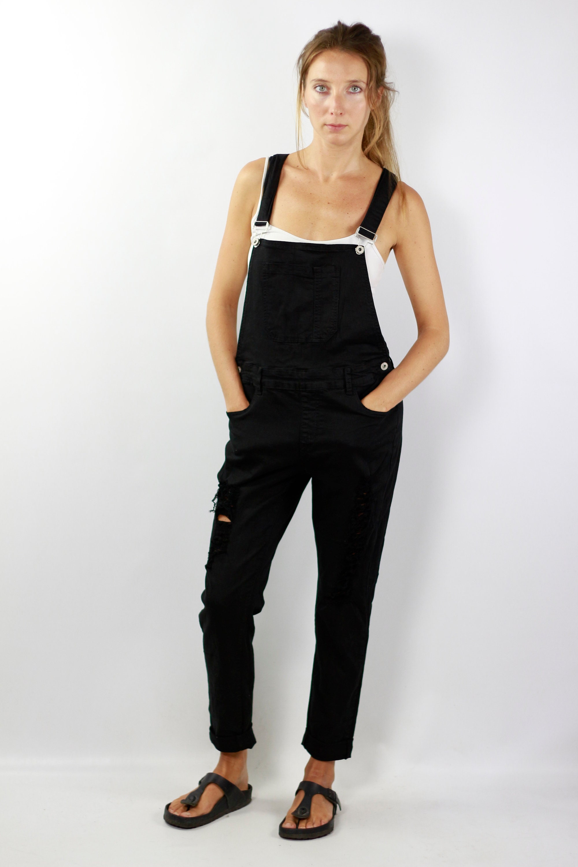 black jean dungarees