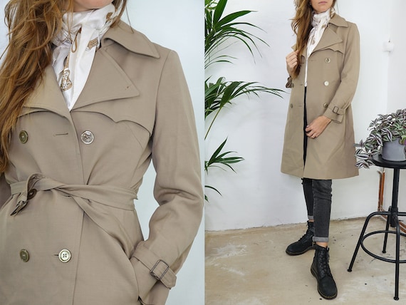 Vintage Trench Coat Long Trench Coat Long Coat Bei