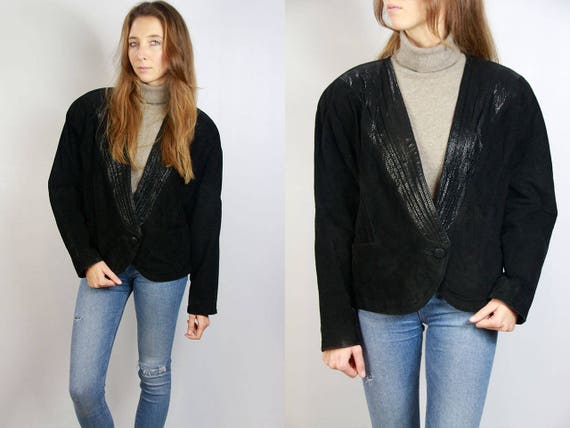 Black Suede Blazer / Blazer Jacket / Black Suede J