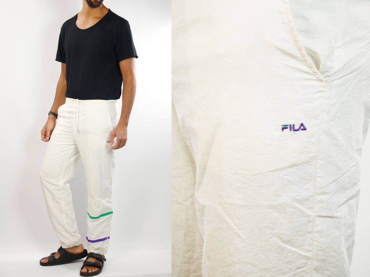 fila white track pants
