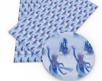 Elsa Frozen II Themed Printed Faux Leather Vinyl Sheet R600-C