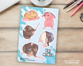 Meme Rat Stickers | Vinyl Rat Sticker Sheets