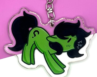 Yawning Anon Filly Acrylic Charm Keychain: My Little Pony-Inspired