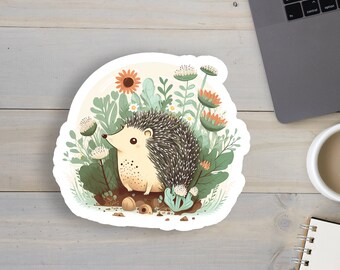 Little Garden Hedgehog MATTE Vinyl Sticker | Cute Hedgehog Themed Sticker Gift