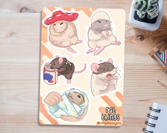 Just Rat Things Vinyl Sticker Sheet | Rat Gift Meme