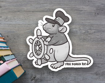 Steamboat Willie Stylized MATTE Rat Sticker | Rat Disney Theme Gift | Public Domain Meme