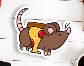 Pizza Rat Vinyl Sticker | Cute New York Meme Rat Themed Sticker Gift