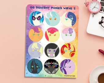 OG Squishy Ponies Vinyl Wave 2 Sticker Sheet | My Little Pony Inspired