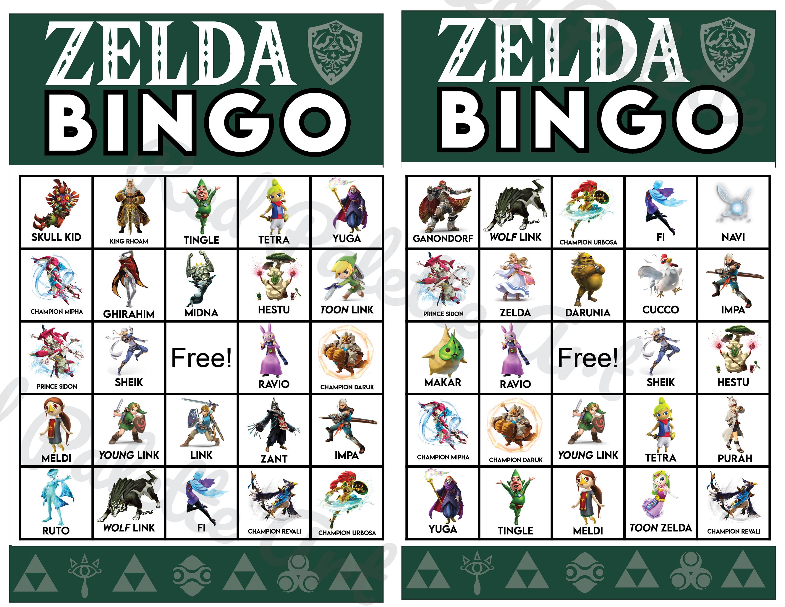 DIGITAL DOWNLOAD Zelda Printable Bingo Cards includes Calling Etsy DIGITAL DOWNLOAD Zelda Printable Bingo Cards includes Calling Etsy