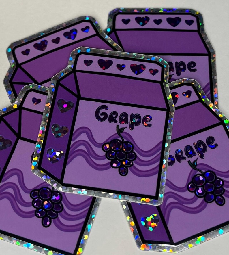 Fruit Juice Kawaii Stickers Glitter Cherry Kiwi Strawberry Grape ...