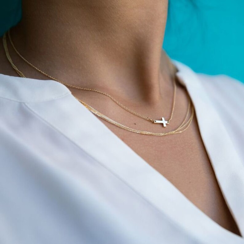 Horizontal Cross Necklace