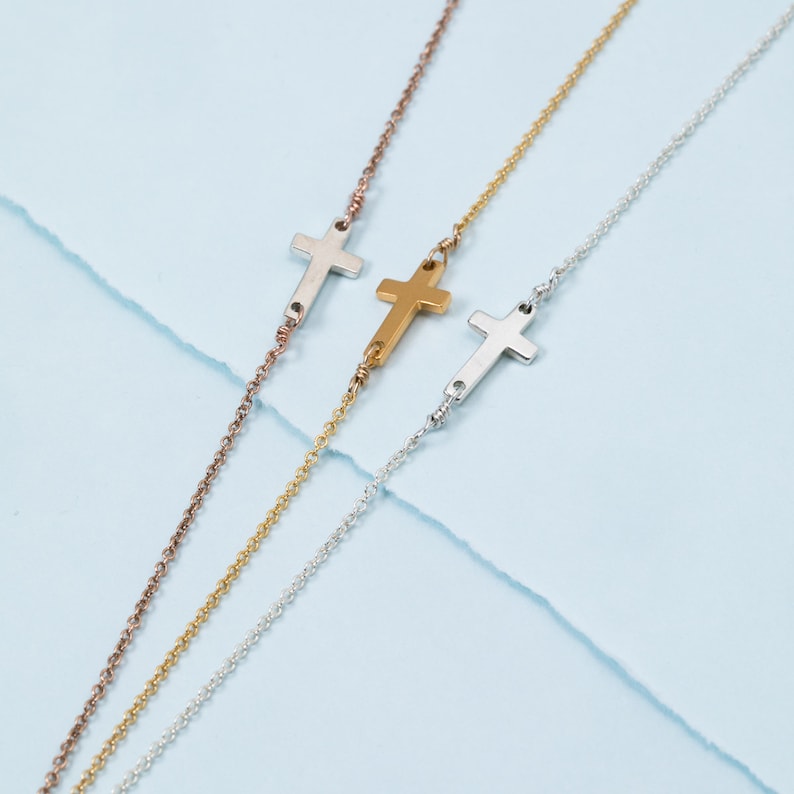 Horizontal Cross Necklace