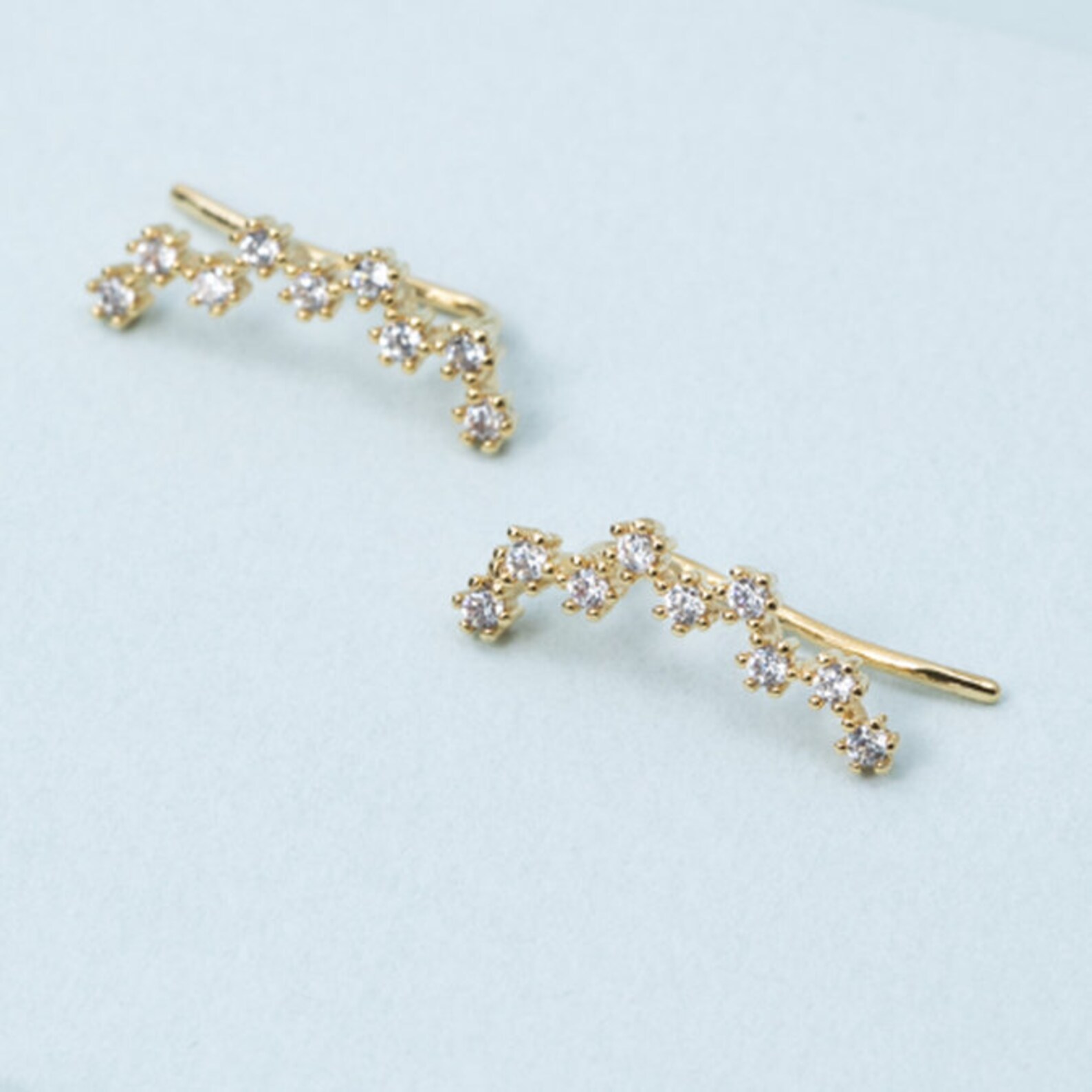 Round Crystal Climbers Etsy