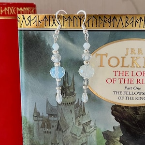 Gandalf the White Czech Glass Drop Earrings