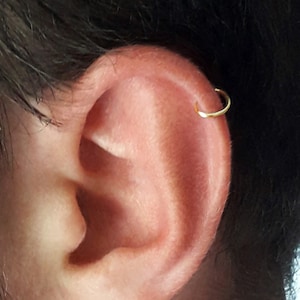 Mens Gold Helix Hoop Helix Ring Tragus Hoop Hugger Earring Minimal Earrings Gold Helix Hoops Rose Gold Huggies Tiny Sleeper Earrings Etsy Canada
