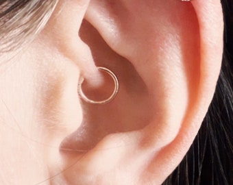 Gold Filled Daith Hoop, Helix Ring, Cartilage Ring, Simple Daith Ring, Helix, Sterling Silver Helix, Gold Daith Ring, Gold Helix Ring
