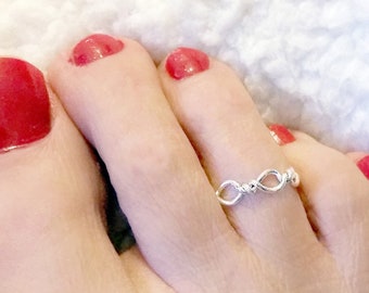 Silver Toe Ring, Twisted Toe Ring, Woven Toe Ring, Toe Ring, Braided Midi Ring, Twisted Knuckle Ring, Stackable Midi Ring, Silver Midi Ring