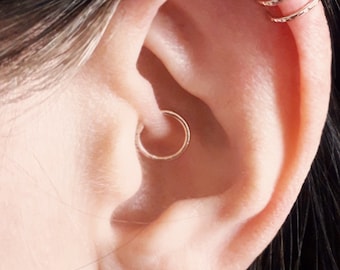 Rose Gold Filled Daith Hoop, Helix Ring, Cartilage Ring, Simple Daith Ring, Helix, Sterling Silver Helix, Gold Daith Ring, Gold Helix Ring