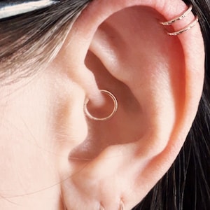 Rose Gold Filled Daith Hoop, Helix Ring, Cartilage Ring, Simple Daith Ring, Helix, Sterling Silver Helix, Gold Daith Ring, Gold Helix Ring