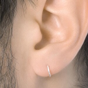 Mens Hugger Earring, Mens Earring, Huggie Hoop, Helix Earring, Minimal Earring, Silver Sleeper, Gold Hugger Hoop, Tiny Earring Hoop