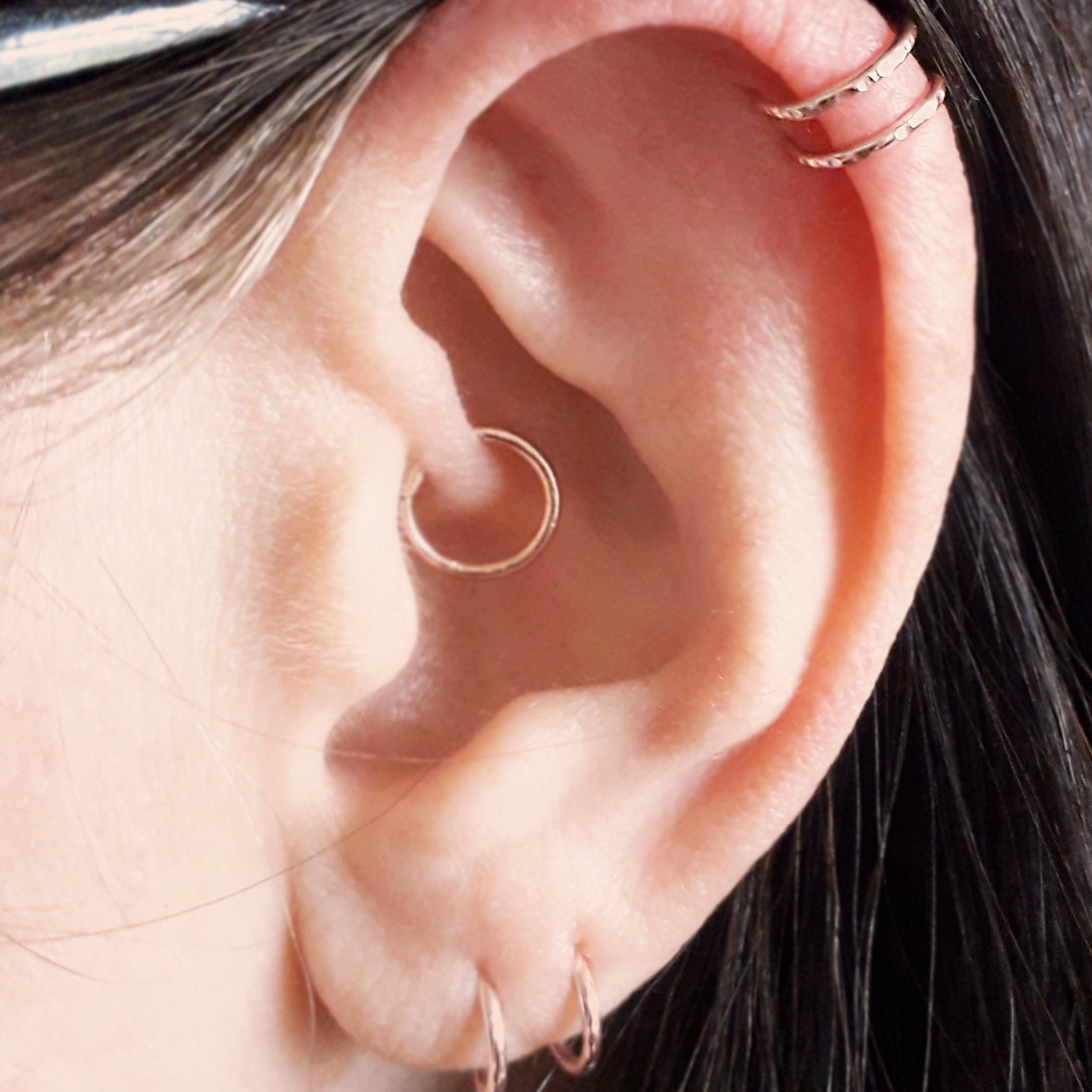 Rose Gold Filled Daith Hoop Helix Ring Cartilage Ring Simple