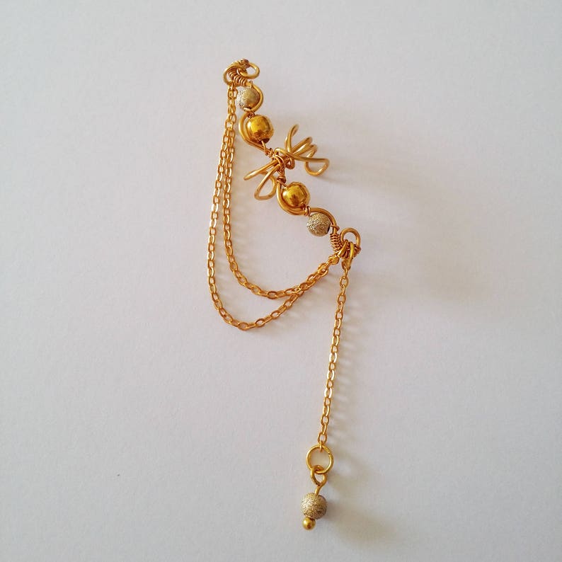 Gold Ear Cuff/chain Earcuff/24k Gold Plated Ear Wrap/bridal Etsy UK