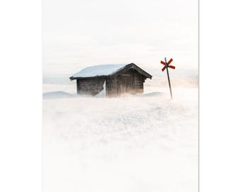 Swedish hut in the snow