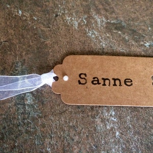 Boda Vintage rústico tarjeta o nombre de etiqueta de equipaje de tarjeta