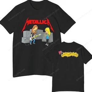 Seltenes Vintage Metallica Shirt, MTV Beavis and Butthead Design, 90er Jahre Rock Band T-Shirt, Heavy Metal Grafik T-Shirt, Unisex Konzert Merch