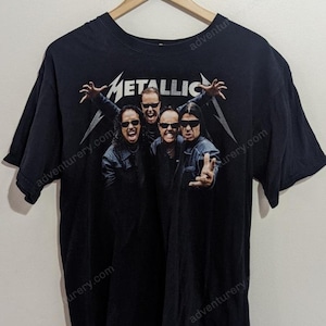 Herren Metallica T-Shirt, Vintage umweltfreundliches T-Shirt, schwarzes Band-Shirt, Heavy Metal Rock Merch