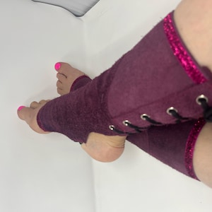 Plumb Swede Trapeze Boot With Glitter (Gaiter)