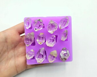Stampo silicone flessibile 12 cristalli naturali