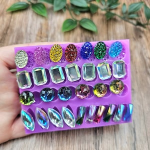 Flexible silicone mold set 30 gems