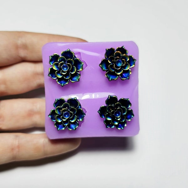 Stampo silicone flessibile 4 fiori 3d