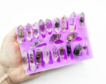 Stampo silicone flessibile 21 cristalli naturali